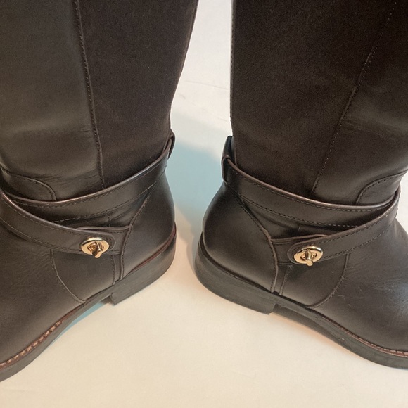 Coach turnlock Riding Boots Mahogany Brown tall Women’s sz 7 FG1010 - Picture 4 of 7